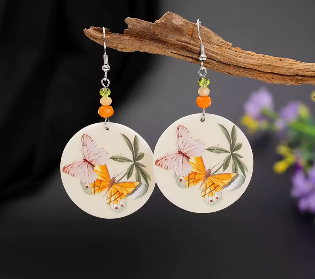 New Fashion 3D Printed Acrylic Butterfly Earrings for Women