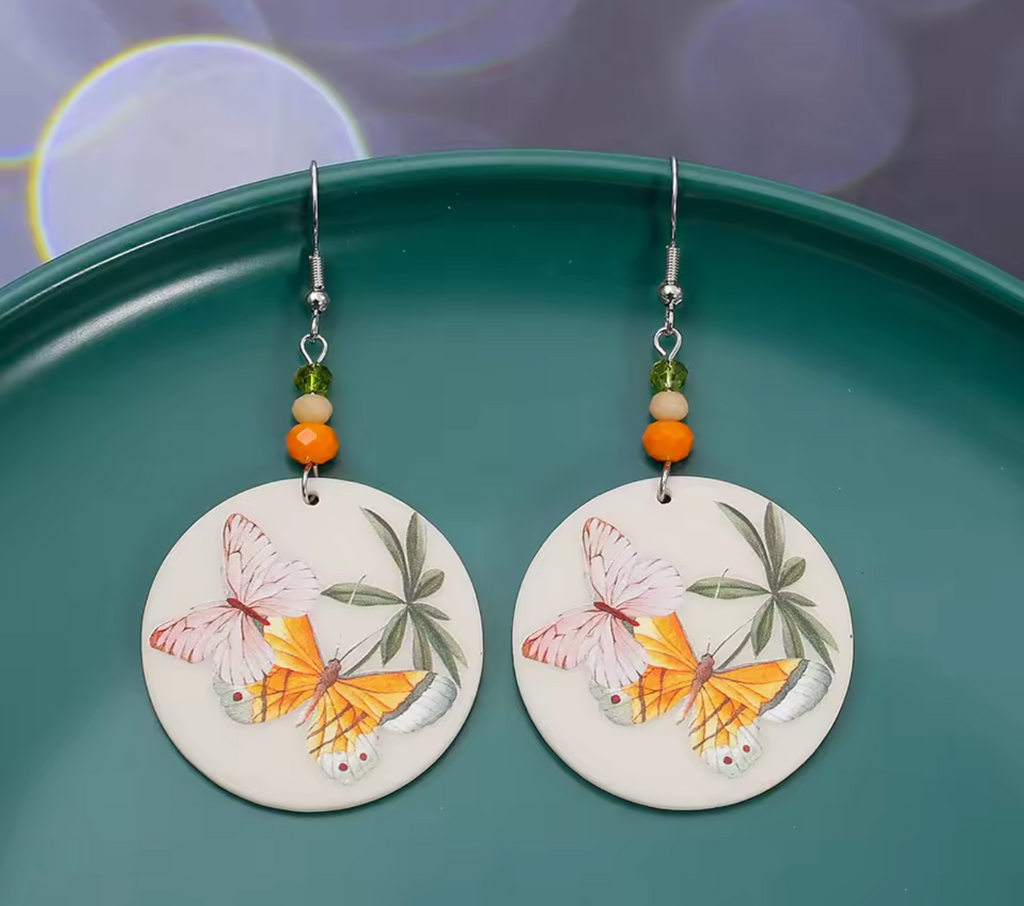New Fashion 3D Printed Acrylic Butterfly Earrings for Women