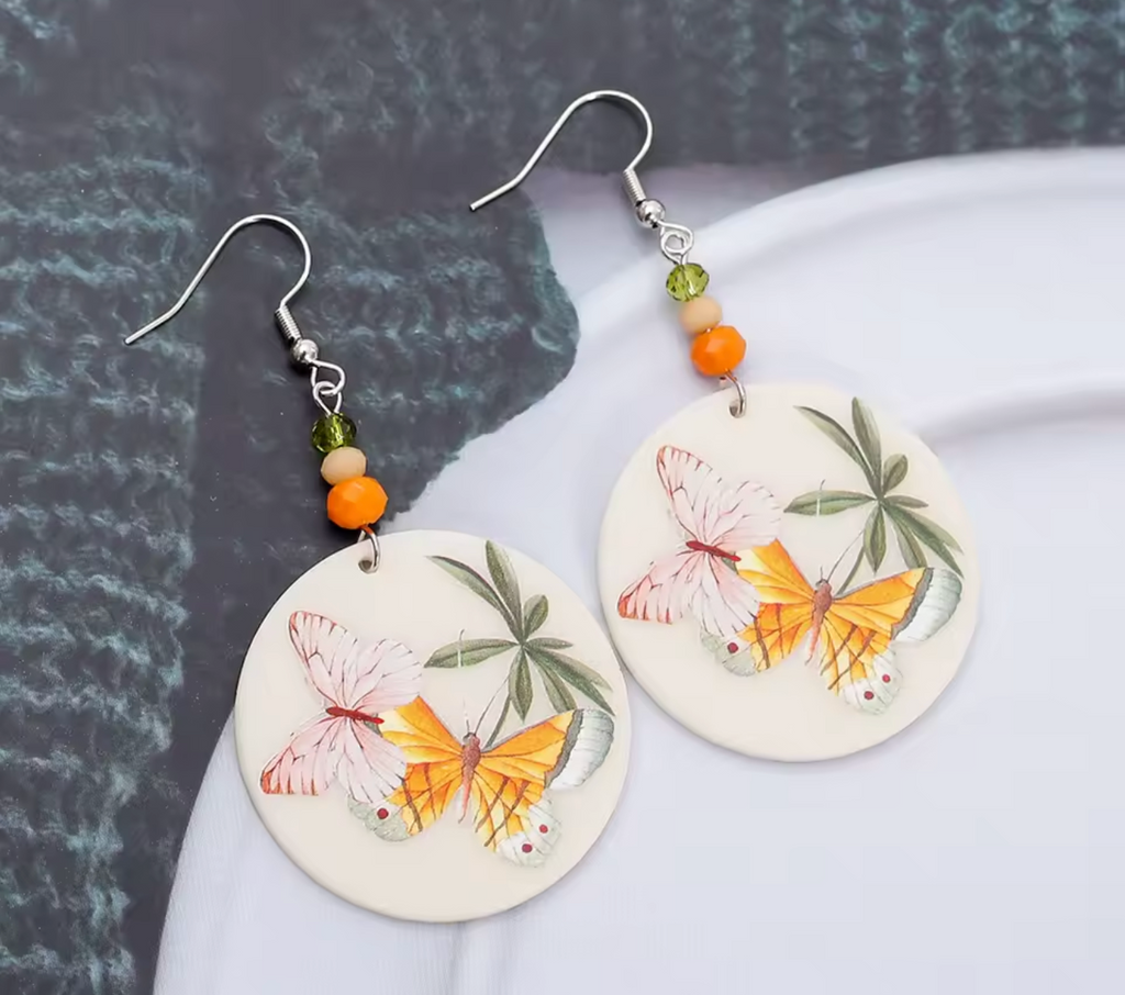 New Fashion 3D Printed Acrylic Butterfly Earrings for Women