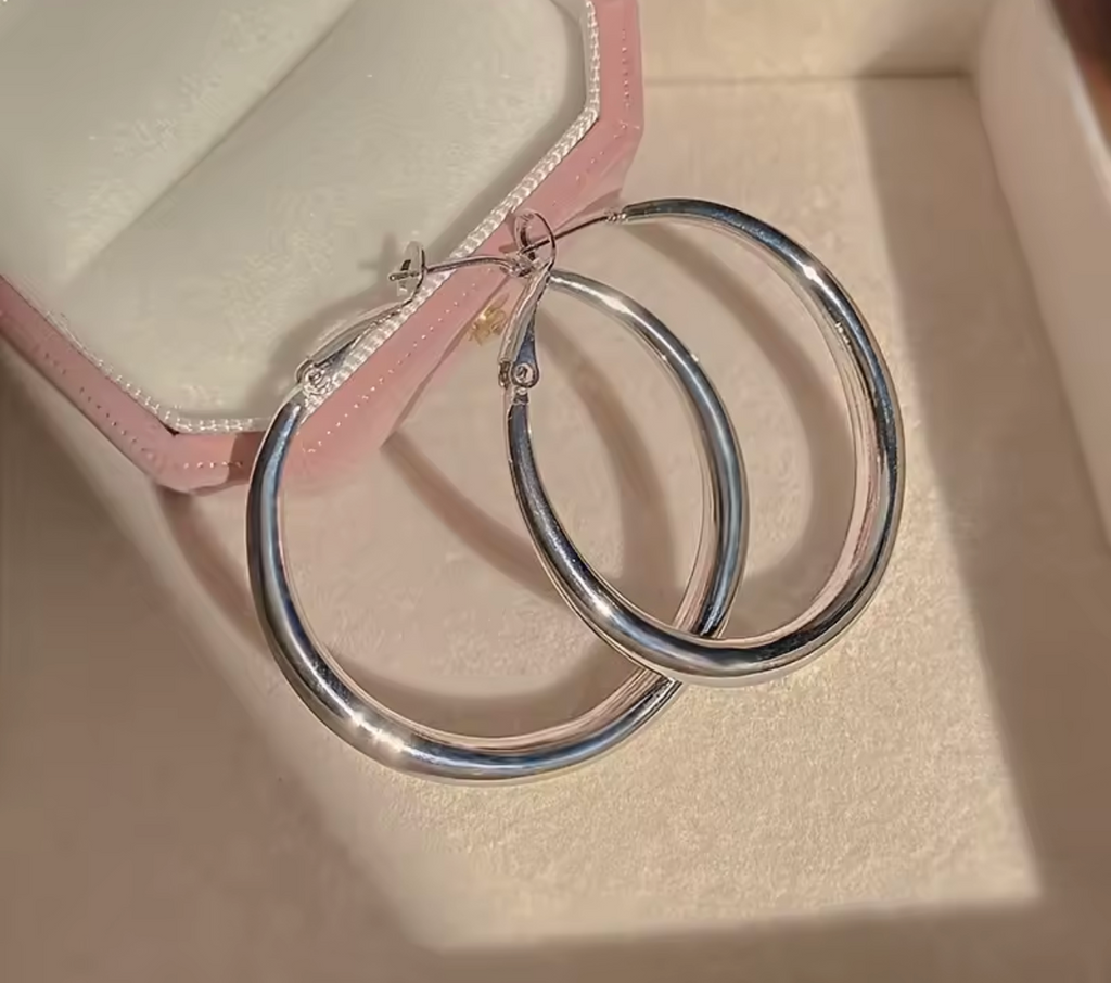New Fashion 316L Stainless Steel Big Circle Hoop Earrings for Women