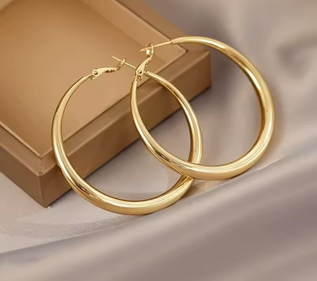 New Fashion 316L Stainless Steel Big Circle Hoop Earrings for Women
