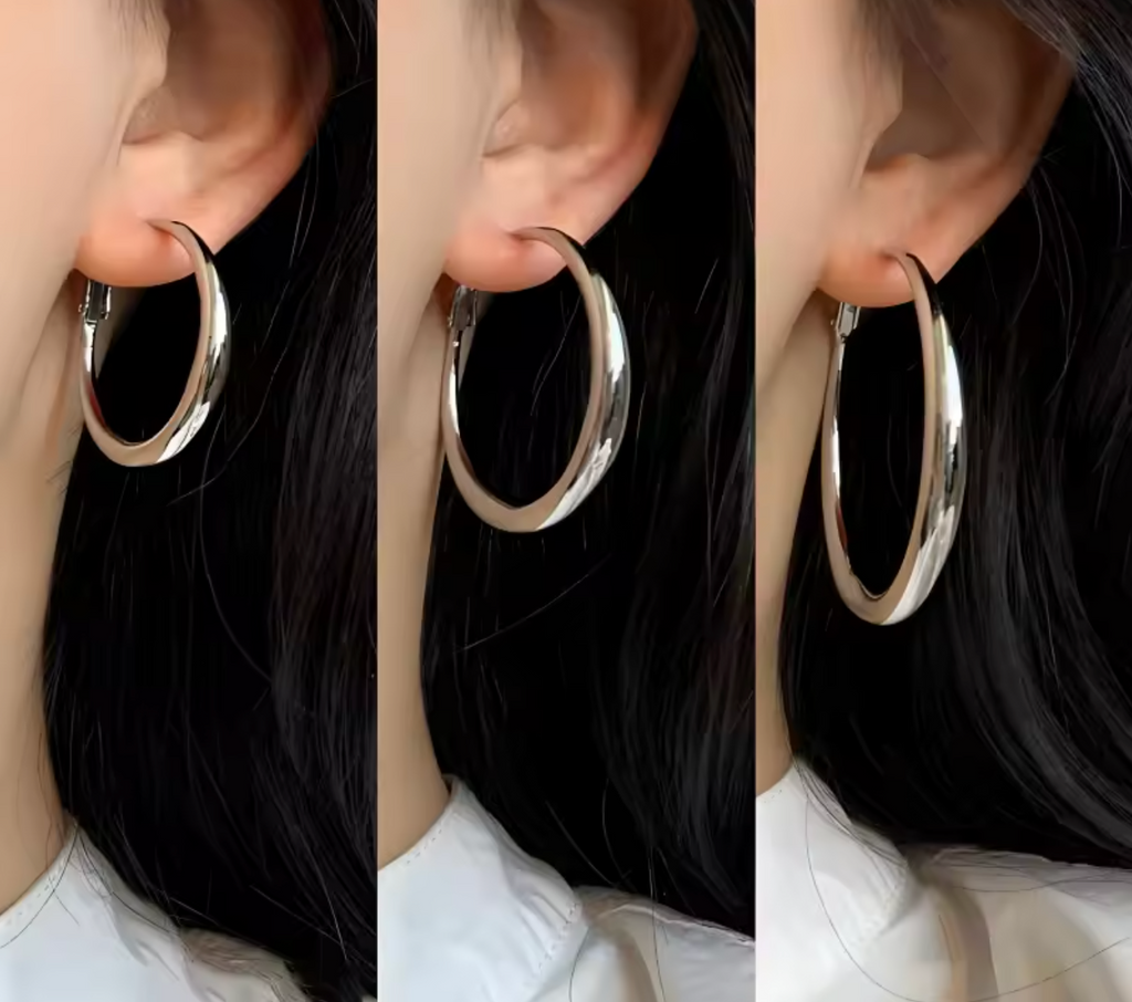 New Fashion 316L Stainless Steel Big Circle Hoop Earrings for Women