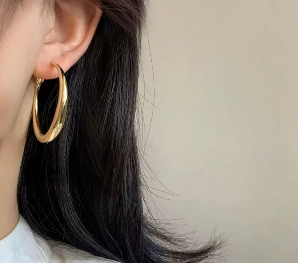 New Fashion 316L Stainless Steel Big Circle Hoop Earrings for Women