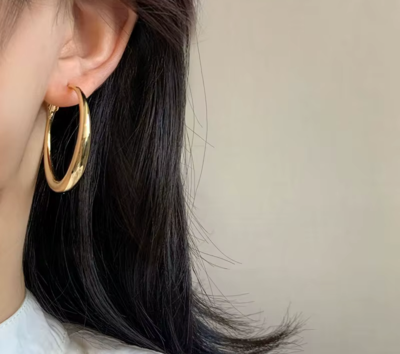 New Fashion 316L Stainless Steel Big Circle Hoop Earrings for Women