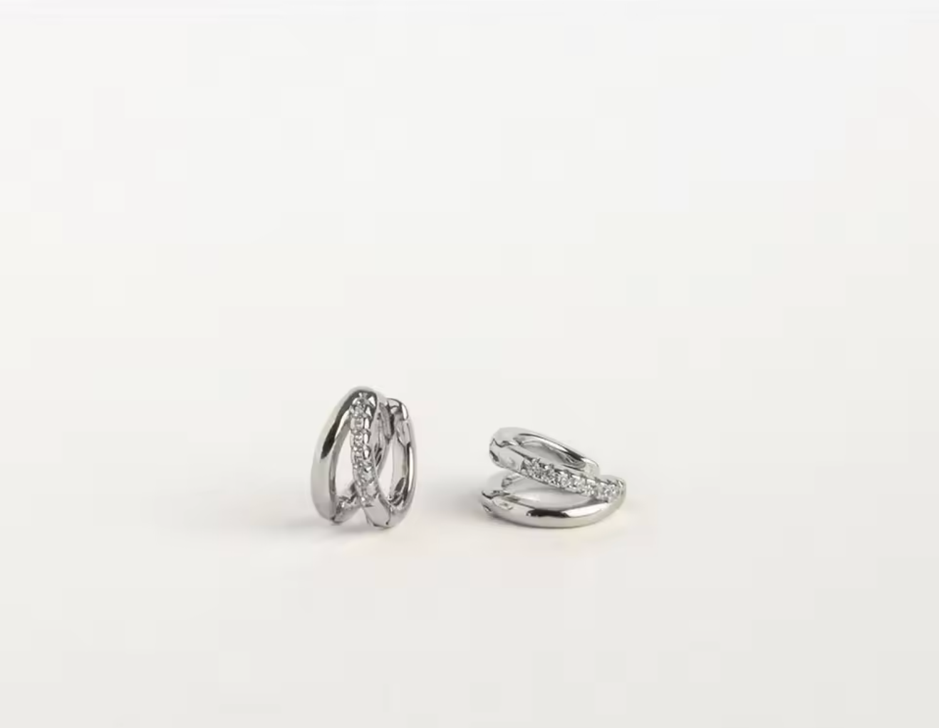 14K Gold Plated Diamond Huggie Hoop Earrings for Women