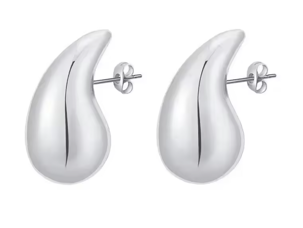 18K Gold Plated Chunky Dome Water Drop Earrings for Women