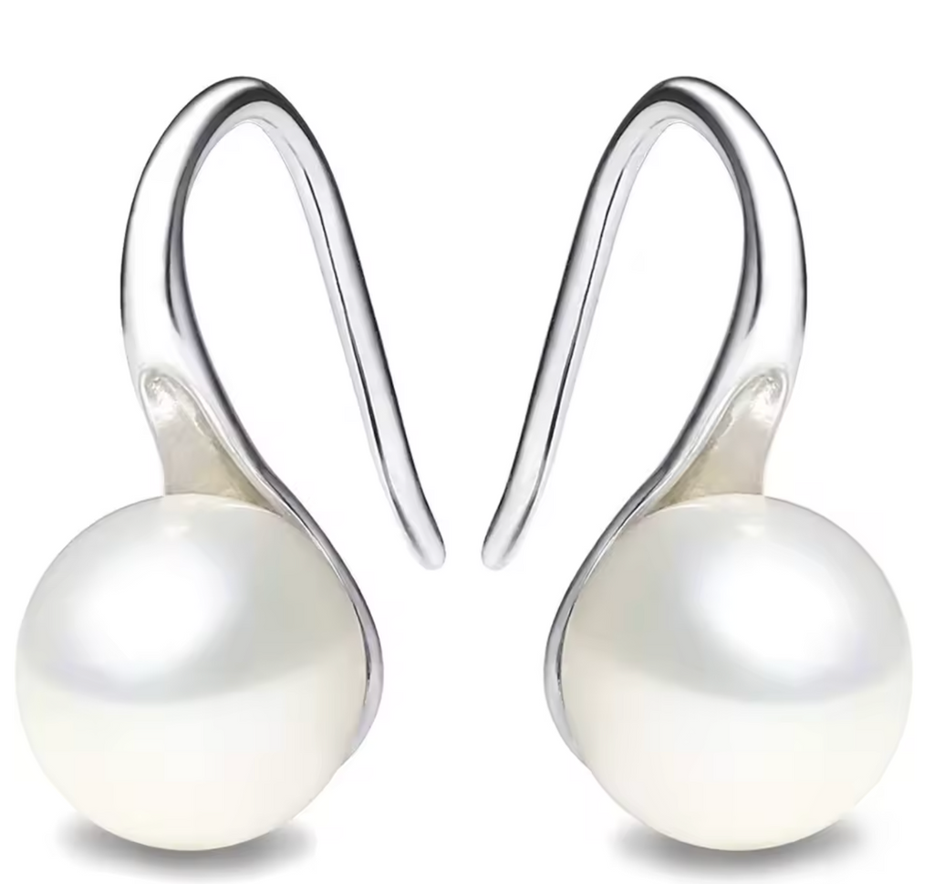 Cultured Pearl Dangle Hoop Earrings for Women