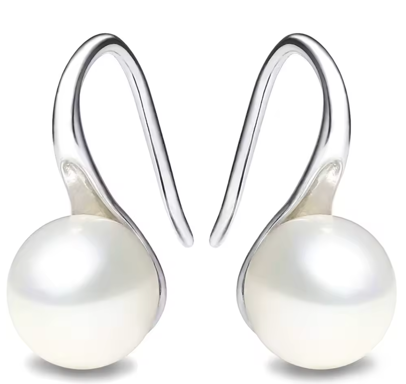 Cultured Pearl Dangle Hoop Earrings for Women