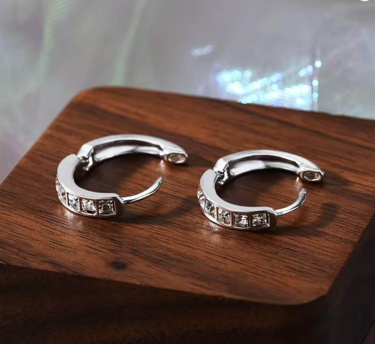 925 Sterling Silver Zircon Circle Earrings for Women