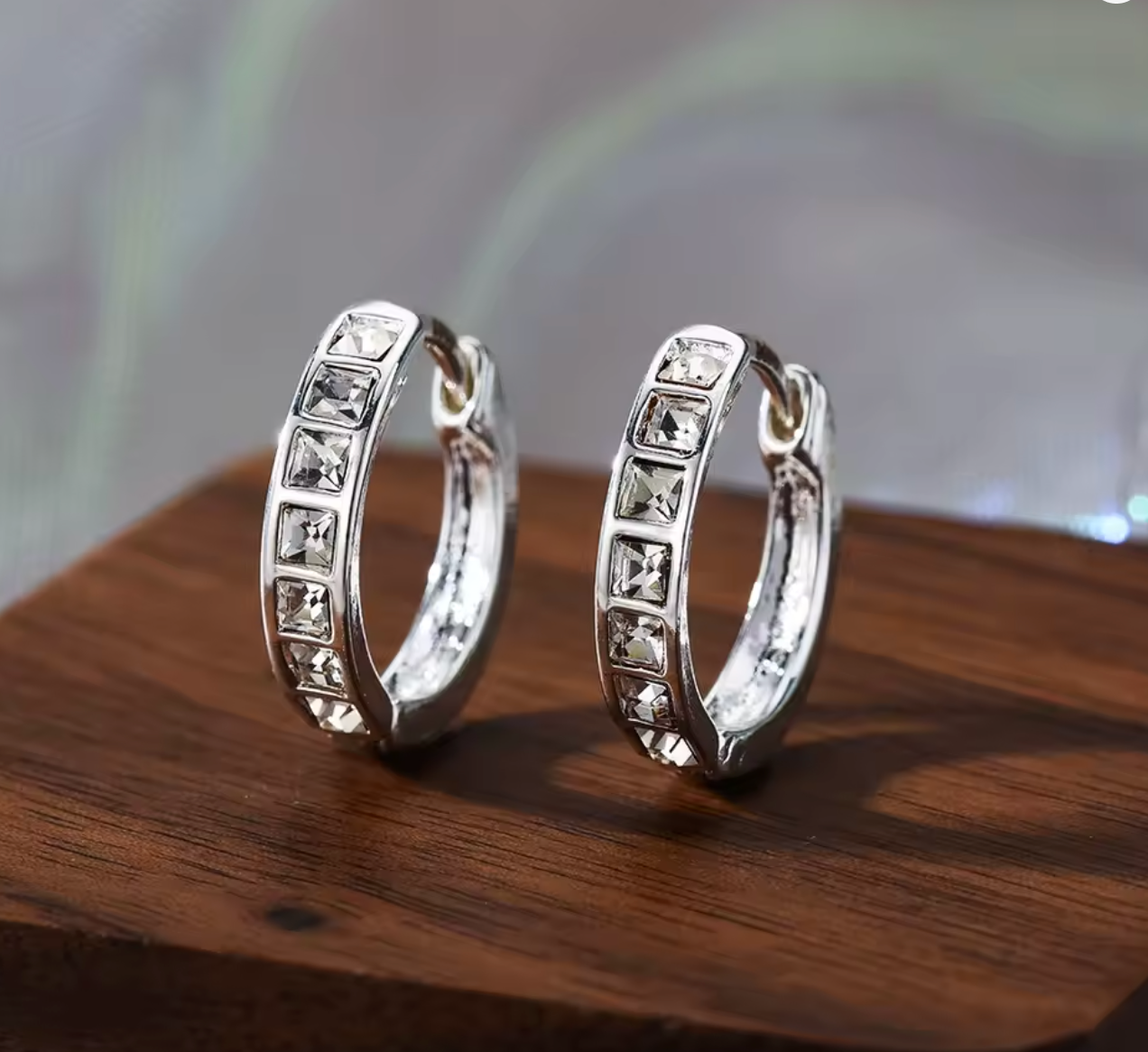 925 Sterling Silver Zircon Circle Earrings for Women