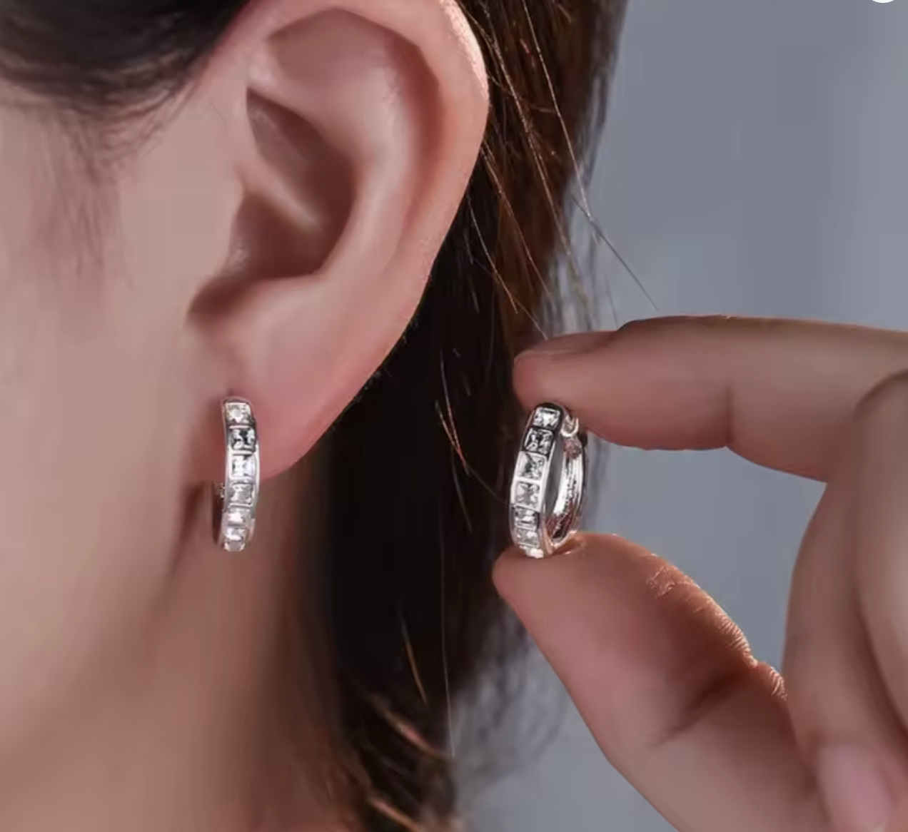 925 Sterling Silver Zircon Circle Earrings for Women